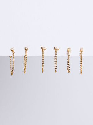 Dainty Chain Hoop Earring Set