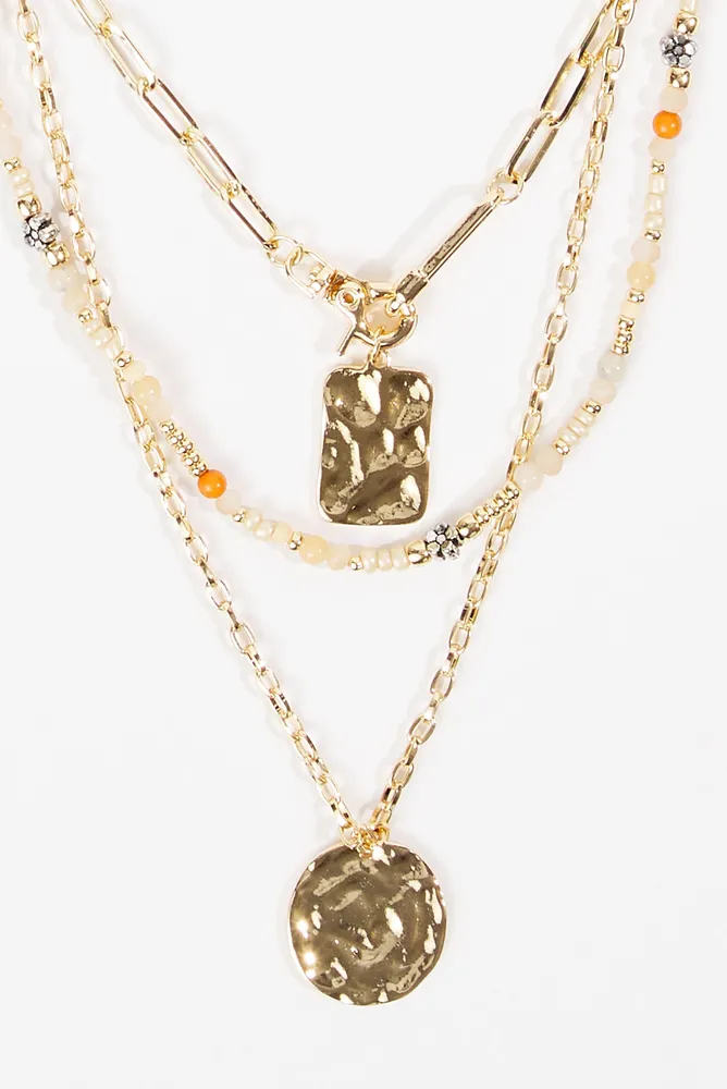 Mixed Layered Coin Necklace