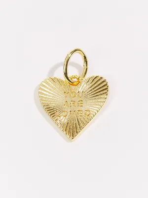 Charm'd You Are Loved Heart Charm