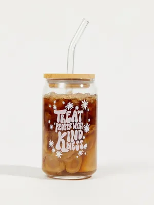 Treat People With Kindness Latte Glass