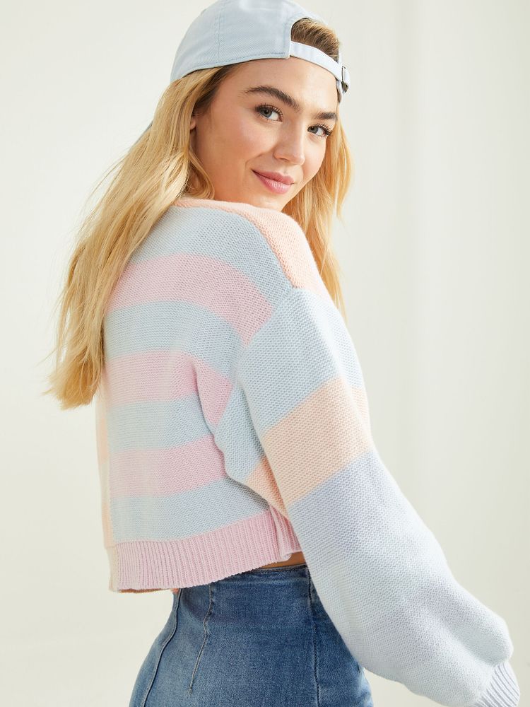 Split Striped Sweater