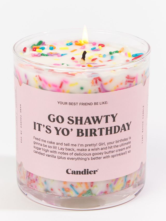 Go Shawty It's Yo' Birthday Cake Candle (White Multi)