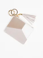 Color Block Keychain Wallet