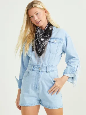 Emily Denim Romper