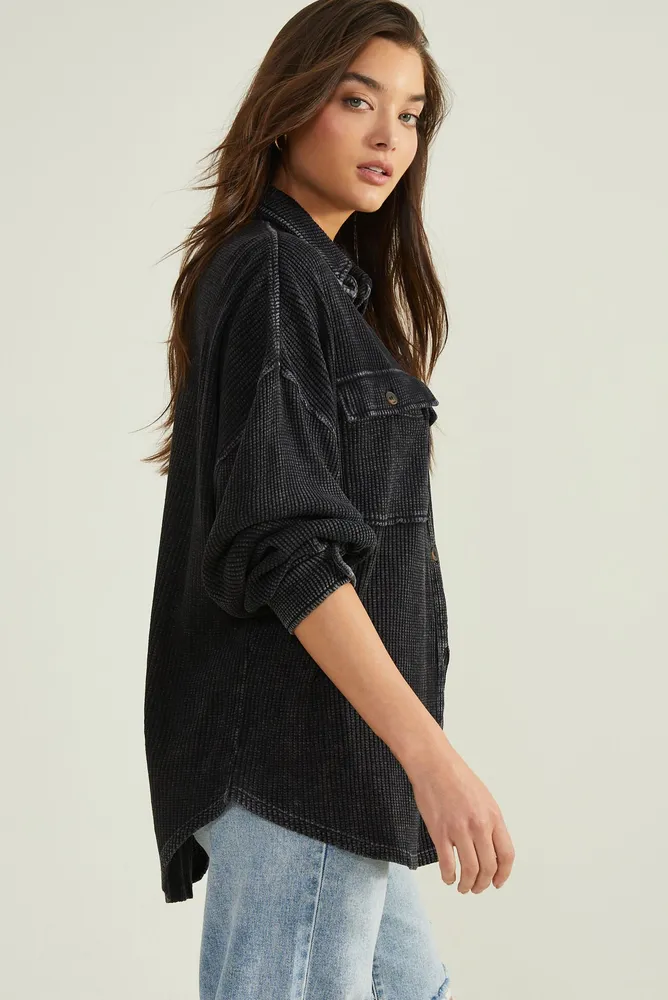 Neva Thermal Button Down Top