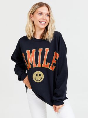 Smile Glitter Sweatshirt