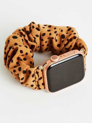 Dalmatian Scrunchie Smart Watch Band - Brown