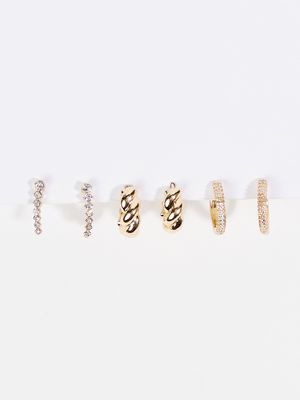 Small Gold Hoop Earring Trio Pack
