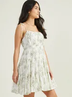 Cece Tie Shoulder Floral Dress