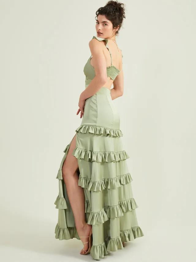 altar'd state green dress with Puffy Sleeves Altard Designed for warm Altar'd State Alana Marie Maxi