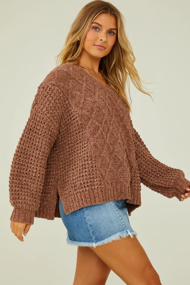 Jovie Chenille V Neck Sweater