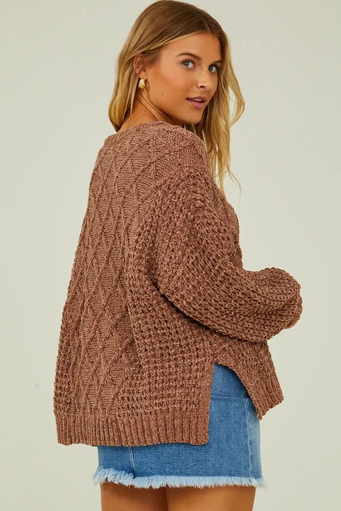 Jovie Chenille V Neck Sweater