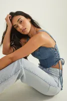 Sage Denim Corset Top