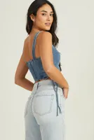 Sage Denim Corset Top