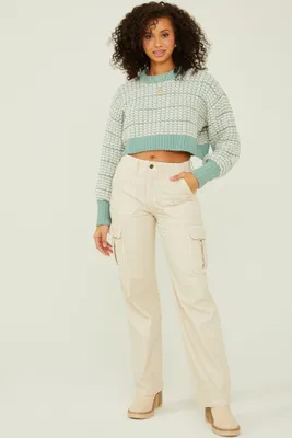 Claira Cropped Texture Sweater