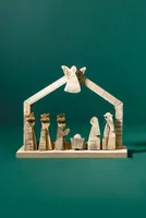 Rustic Wooden Nativity Scene