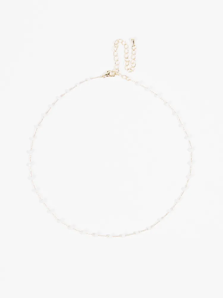 Dainty Chain Glass Beaded Necklace