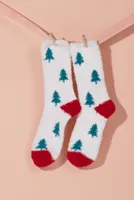 Christmas Tree Icon Cozy Socks