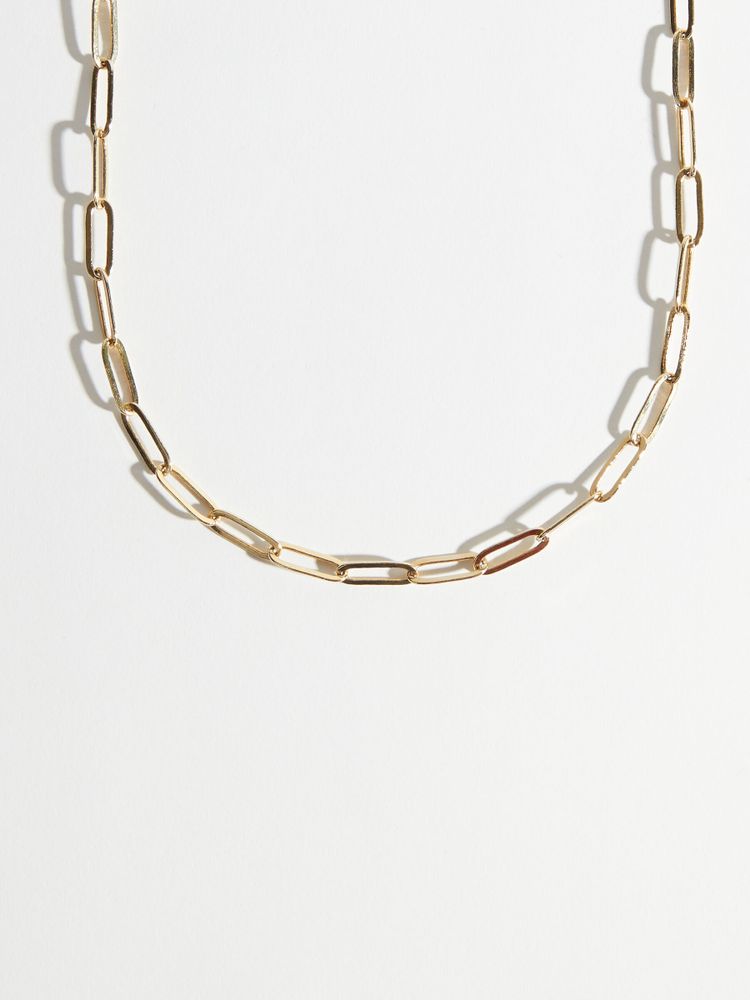 18K Gold Dipped Paperclip Chain Choker Necklace