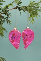 BFF Heart Christmas Ornament Set