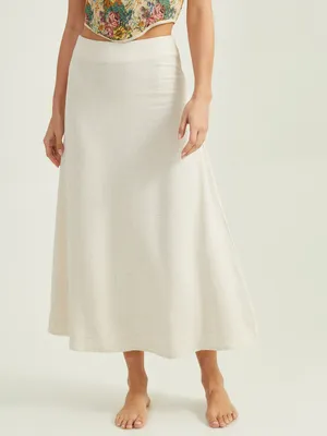 Ava Linen Midi Skirt