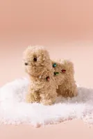 Blonde Furry Dog Christmas Ornament