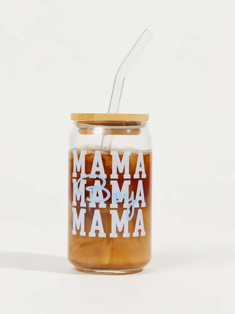 Boy Mama Latte Glass