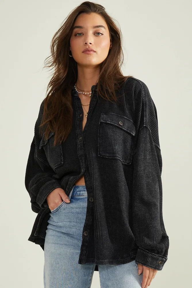 Neva Thermal Button Down Top
