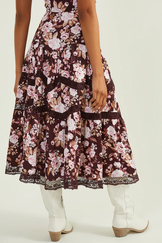 Lacinda Floral Midi Skirt