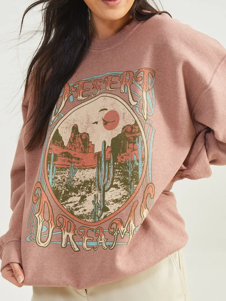 Desert Dreamer Oversized Pullover Sweatshirt