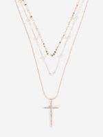 Gemma Layered Cross Necklace