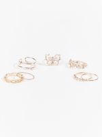 Crystal Butterfly Ring Set