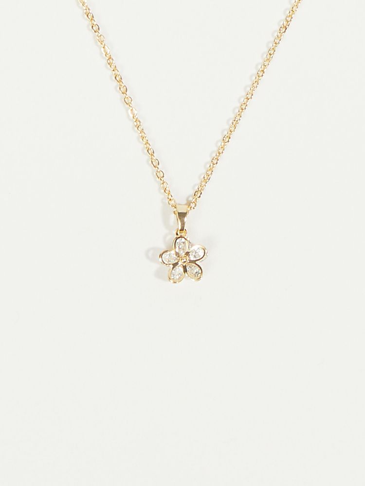 Crystal Flower Charm Necklace