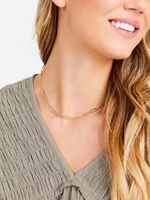 18K Gold Dipped Paperclip Chain Choker Necklace