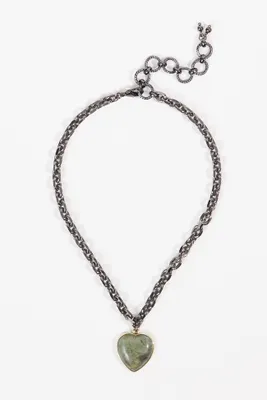 Stone Heart Chain Necklace