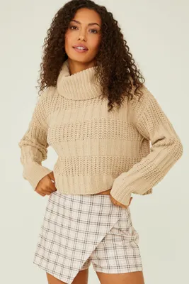 Faye Textured Turtleneck Sweater