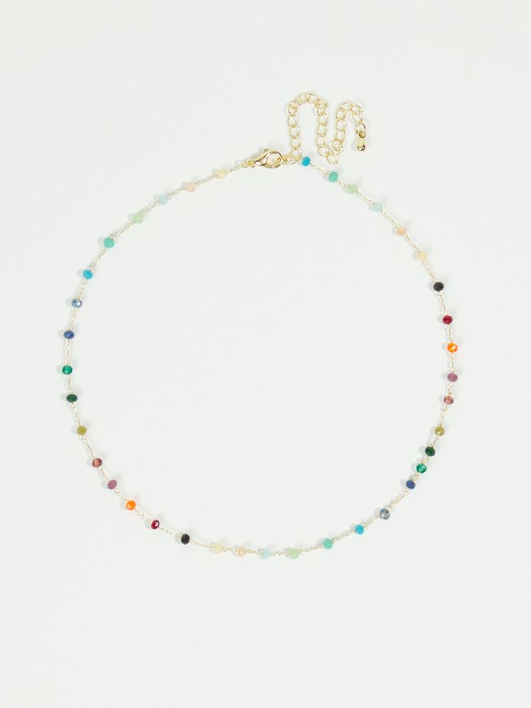 Multi-Color Glass Bead Necklace