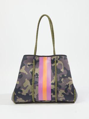 Neoprene Striped Tote Bag