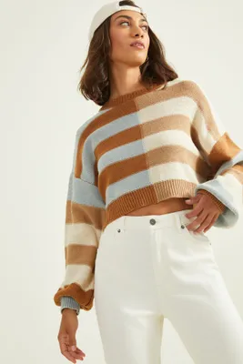 Sarah Split Striped Sweater