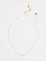 18K Gold Dipped Dainty Pearl Charm Necklace