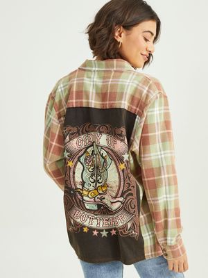 Giddy Up Graphic Flannel