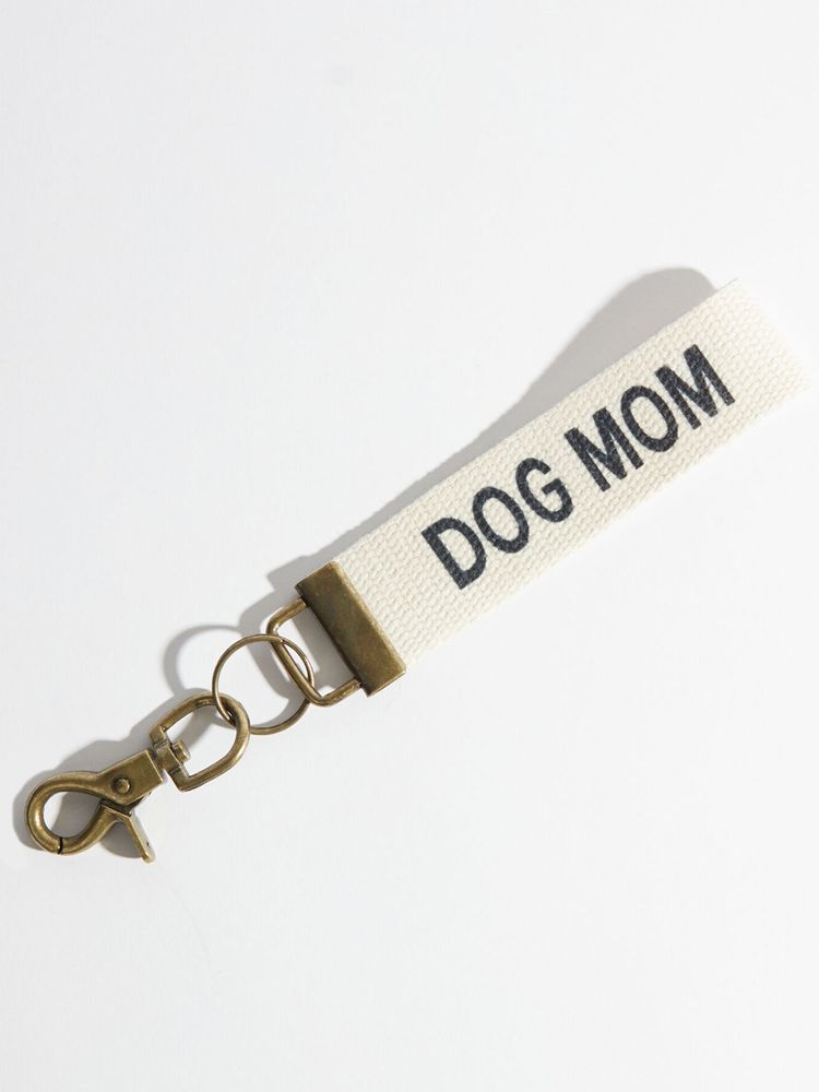 Dog Mom Canvas Keychain