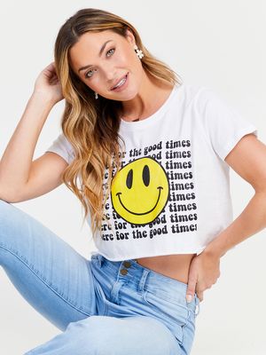 Here for Good Times Cropped Tee