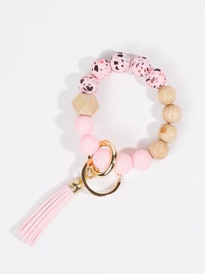 Terrazzo Beaded Keychain