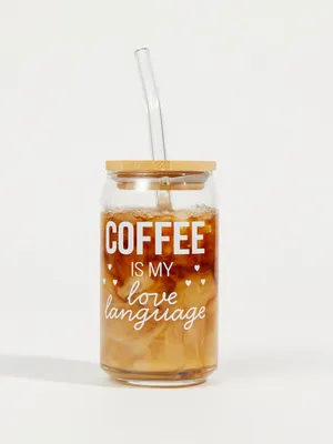 Coffee Is My Love Language Latte Glass