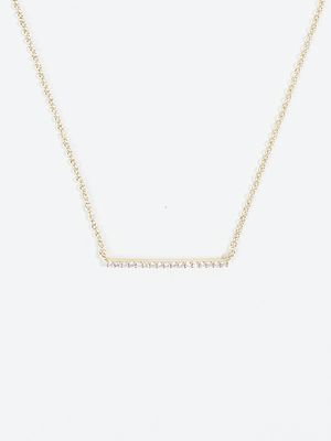 18K Gold Dipped Crystal Bar Charm Necklace