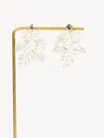 18K Gold Dipped Pearl Vine Dangle Earrings