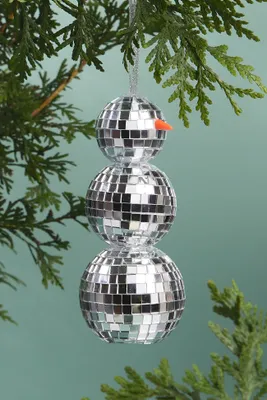 Disco Ball Snowman Ornament