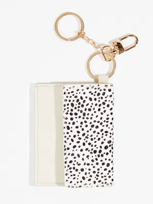Dalmatian Print ID And Card Keychain Holder
