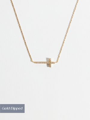 18K Gold Dipped Cross Necklace